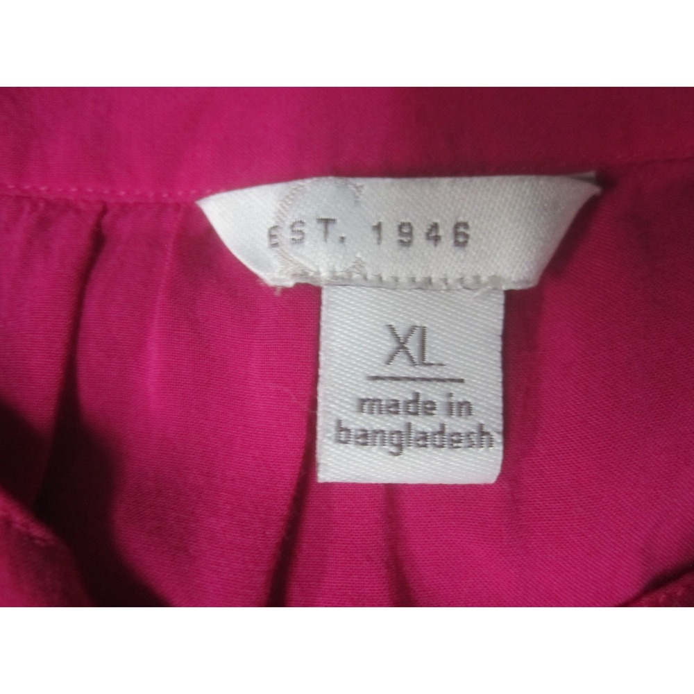 Cato Womens Shirt XL Long Sleeve Pink Casual Loose Fit Tie Neck Embroidered - Picture 4 of 9